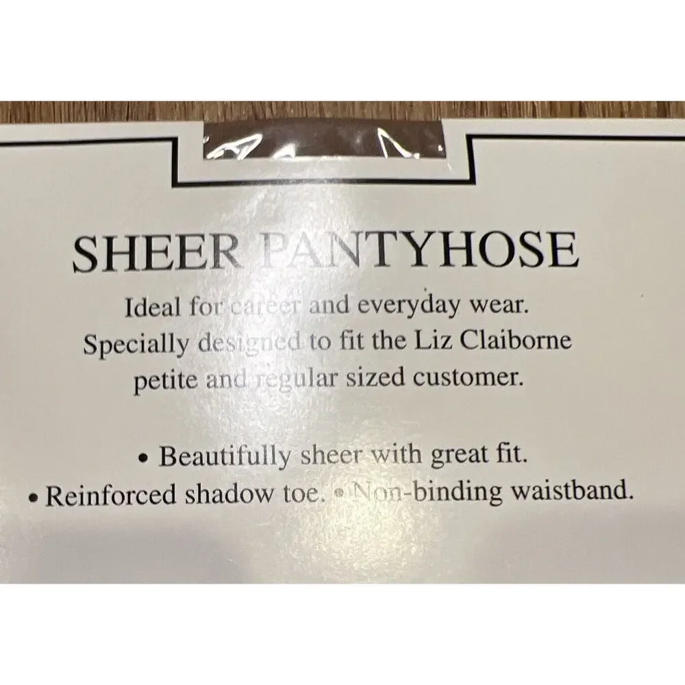 Liz Claiborne Sheer Pantyhose Size LONG Color Flax Style 7647
